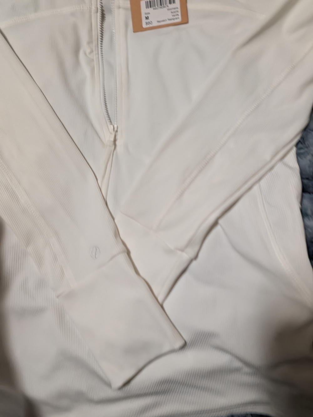 White Half-Zip Swim Pullover